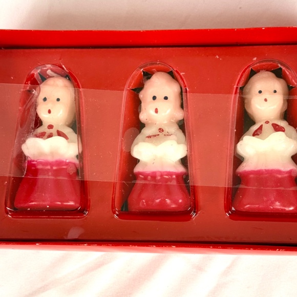 New in Box Vermont Country Store 3 Caroler Candles Retro 1960s Christmas - Picture 3 of 10